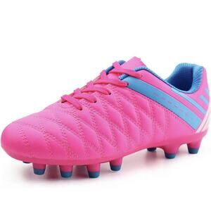 BROOMAN Youth Kids Girls Neon Pink Soccer Softball Cleats Athletic Shoes 11